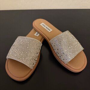 Steve Madden Sienna Rhinestone Sandal - Silver Metallic